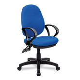 Nautilus Designs Java 200 Medium Back Twin Lever Fabric Operator Office Chair With Fixed Arms Blue - BCF/P505/BL/A DD